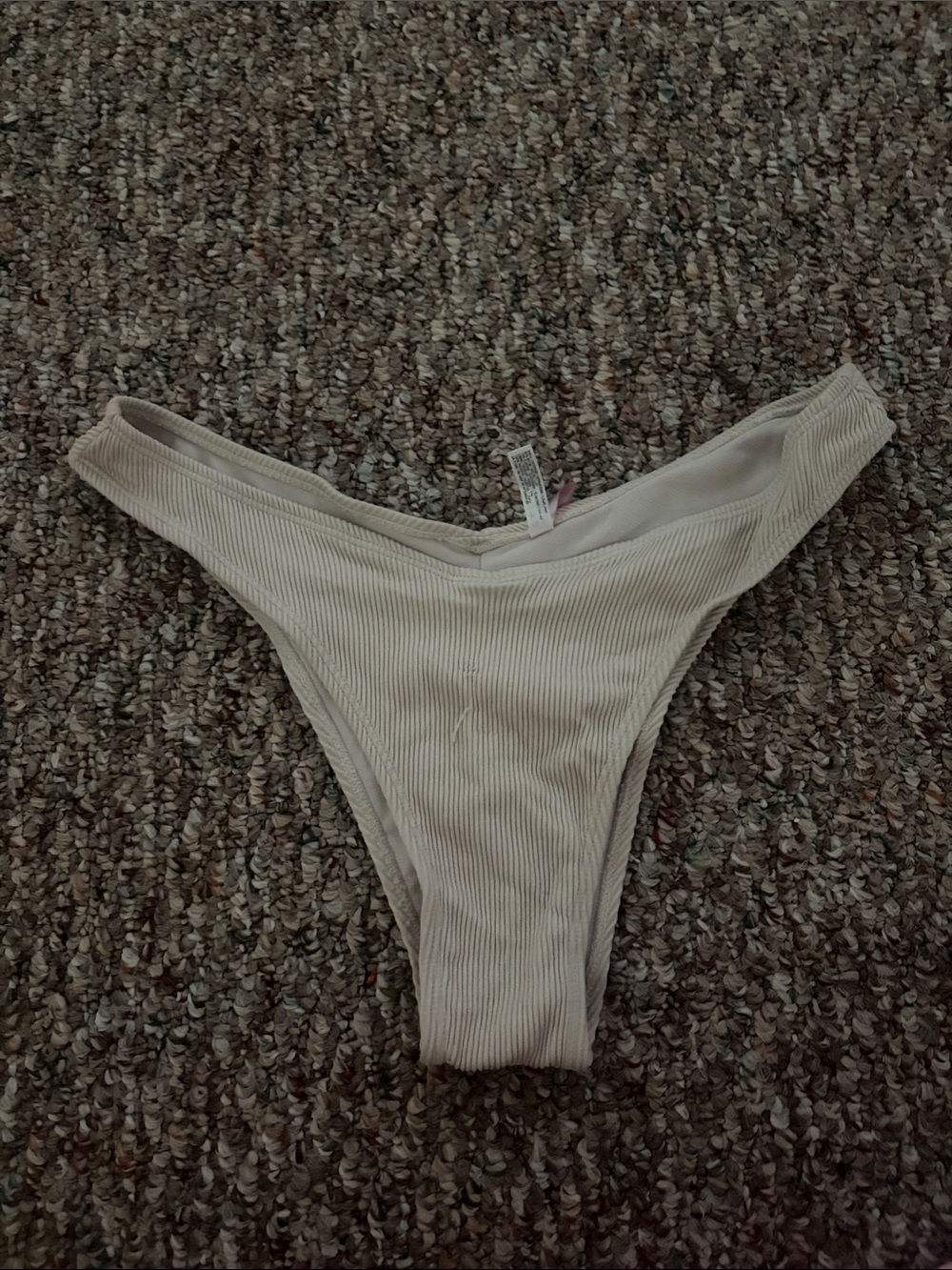 Ribbed High-Cut Cheeky Bikini Bottom